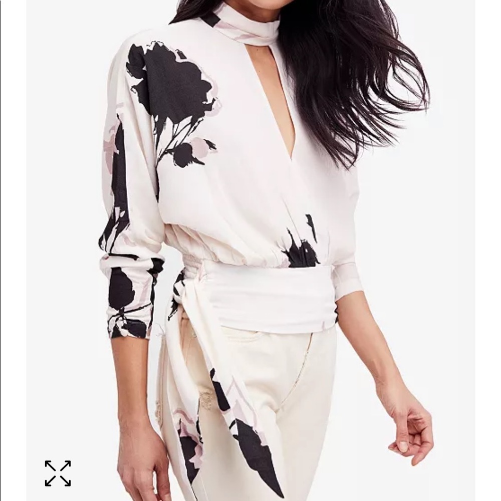 Free People Say You Love Me Floral-Print Keyhole Top